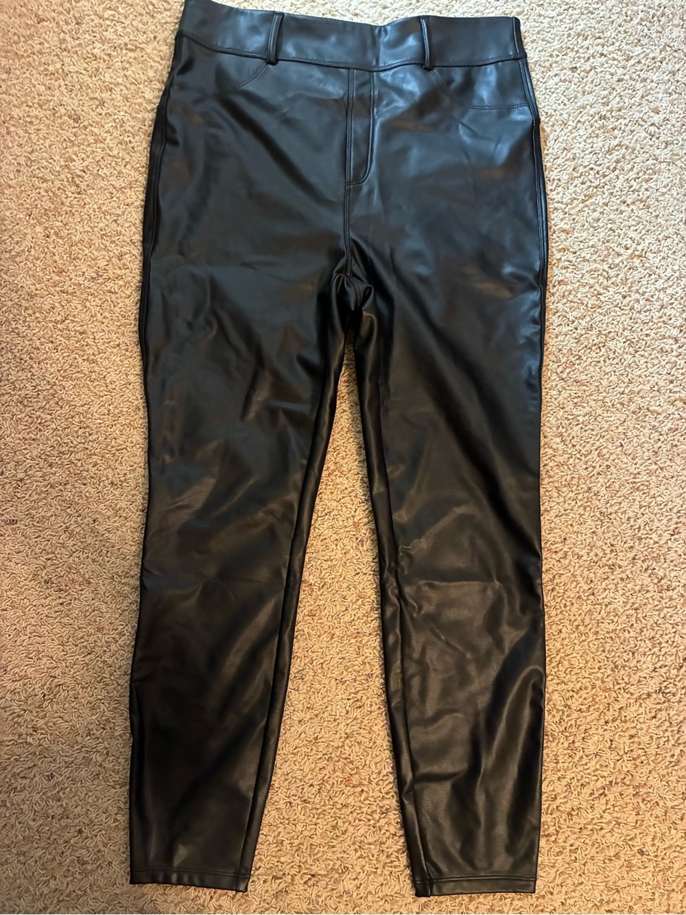 HALARA Black Faux Leather Leggings